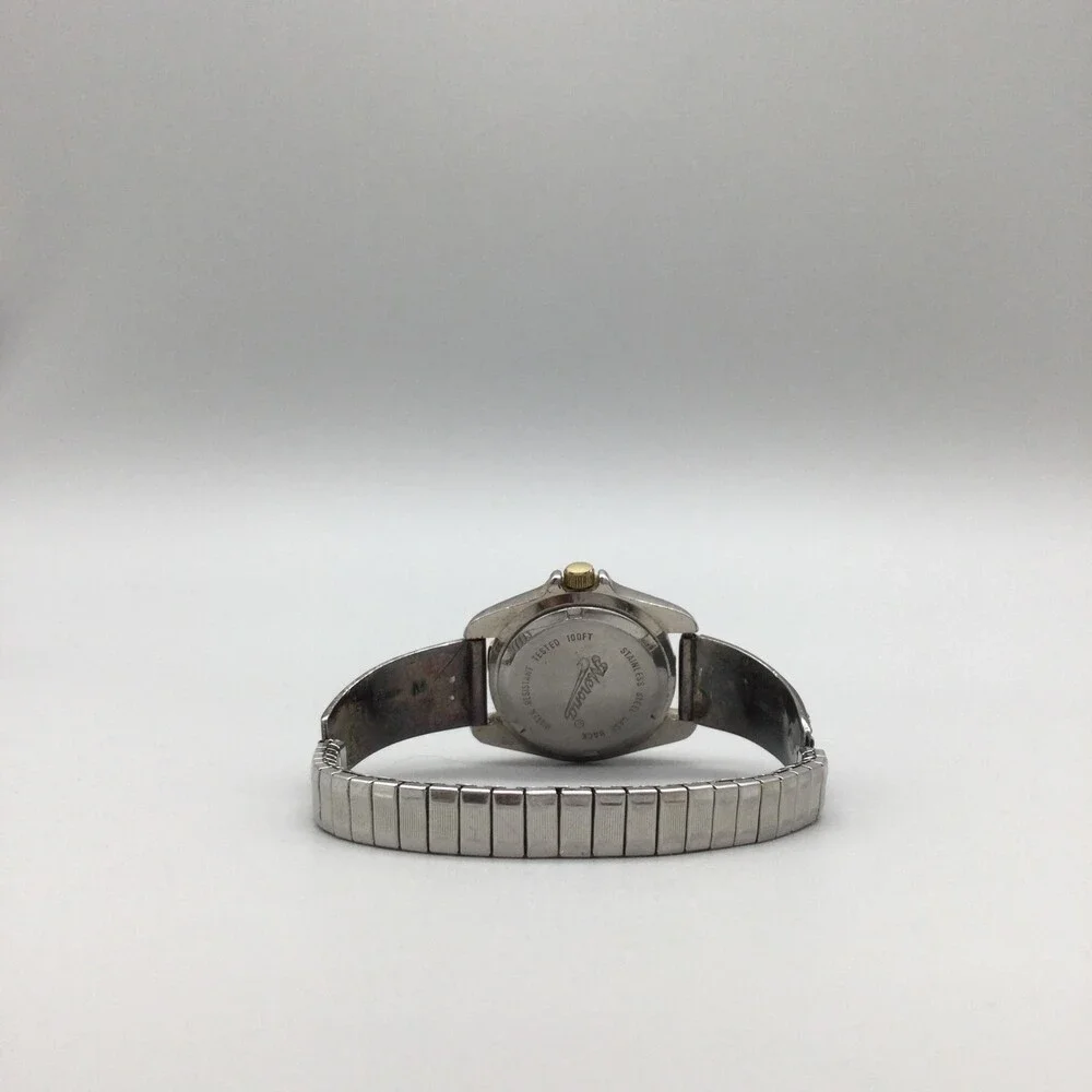 Merona Womens Watch 26mm Native American Signed Tips Sterling Black Inlay